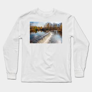 A dam and waterfall in historic Smithville New Jersey. Long Sleeve T-Shirt